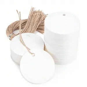 50pcs Round Gift Tags, Bookmarks, Gift Cards, Chocolate Packaging Labels, Decorative Tags with Strings for Gift Wrapping, Wedding Discounts