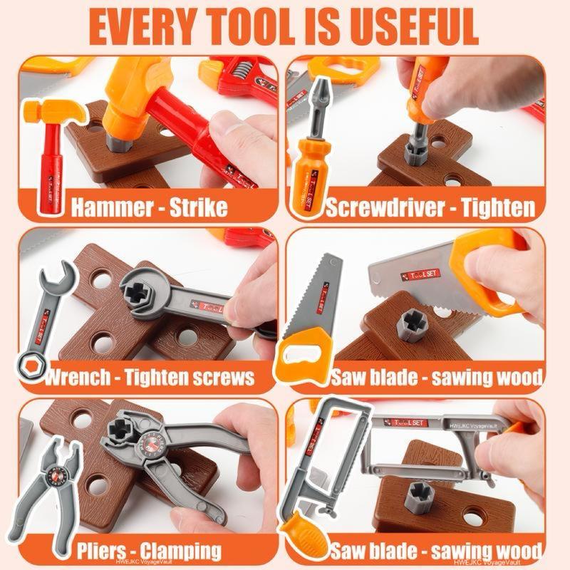 Kids 22PCS Tool Set -Kids Tool Bench,Construction Toy with Toolbox &Electronic Drill, Pretend Play forToddlers Aged 3-7, Birthday Giftfor Boys and Girls 4-6 Years Old Christmas gifts, Halloween gifts