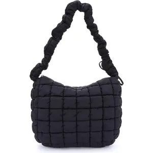 Puffer Hobo Bag for Women Quilted Tote Bag Puffy Crossbody Bag Lightweight Carryall Shoulder Bag Womenswear Tops Vests Basic Black tote bag women tote bags