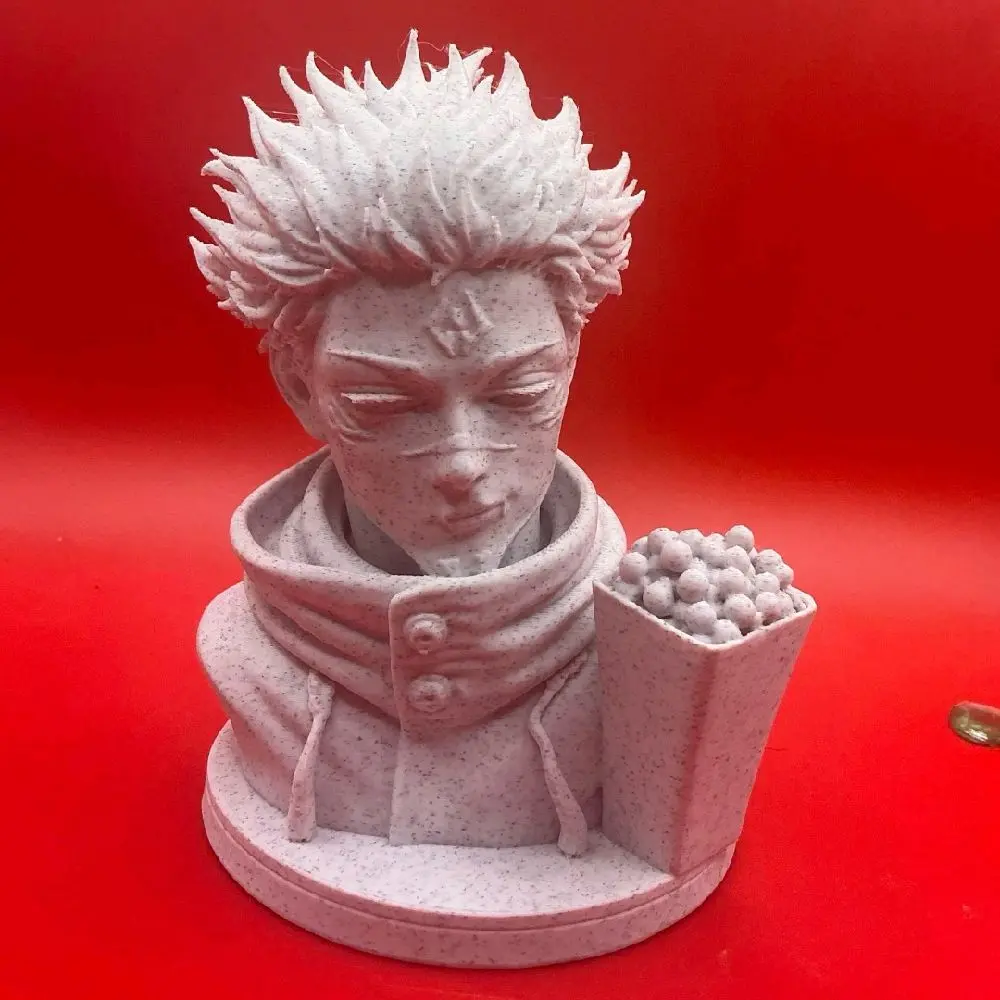 sukuna ryomen 3D Printed Marble Bust Statue, Artistic Decorative Sculpture, Home Decor Ornaments for Home Supplies Figurine Displays