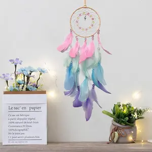 Feather Design Dream Catcher, Handmade Feather Wall Hanging Dream Catcher, Creative Casual Hanging Ornament, Wall Hanging Decor for Home Living Room Bedroom, Room Decor, Home Decor