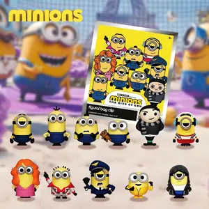 1PC Minions Officially Licensed The Rise of Gru 3D Foam Blind Bag Cartoon Mystery Box Keychain Random One Stuart Kevin or Other Characters Clip-Pack Surprise Figural Doll Keyring Birthday Gift for Chrismars for Family and Friends Trendy Cute Keychain