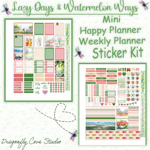 Mini Happy Planner Weekly Lazy Days & Watermelon Ways Planner Sticker Set
