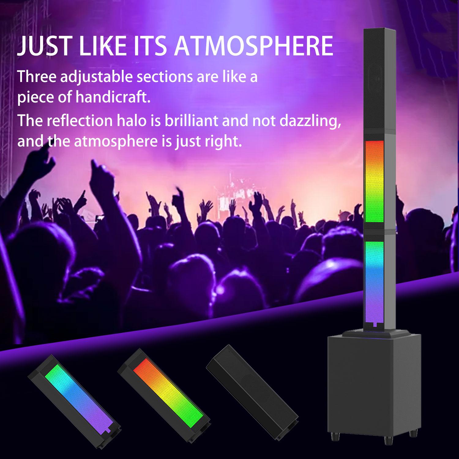 Bluetooth Soundbar With RGB Subwoofer,Heavy Bas  2.1Suround Sound System, Vertical TV speaker, Home Theater Stereo, Bluetooth 5.0, RCA/AUX(/USB/HD(ARC)/Optical Connection