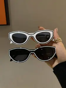 Women's Cat Eye Sunglasses Set, Metal Hinges, UV Protection, Casual Style, Ideal for Beach Vacation & Daily Wear