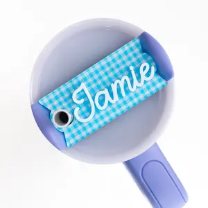 Topper Tag™ Blue Gingham for Stanley Quencher | Custom Name Tag
