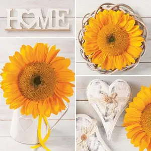 Flowers Napkins Sunflower Decorative Floral Paper Decoupage Napkin #5043