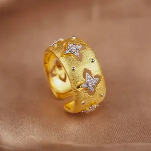 Royal Bloom Dual-Tone Faith Ring - Adjustable Luxury Statement, Adjustable Fit, Stylish Design