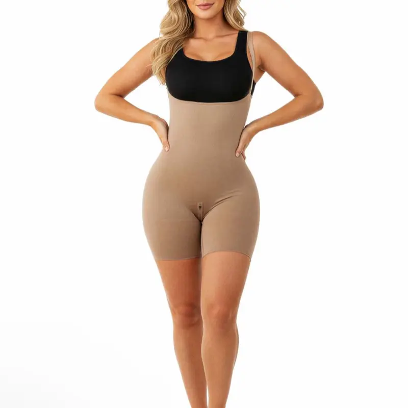 Seamfree Shapewear-SMI7184 Cocoa Color, Free Bust Design, Natural Enhancement Womenswear Bodysuit Compression