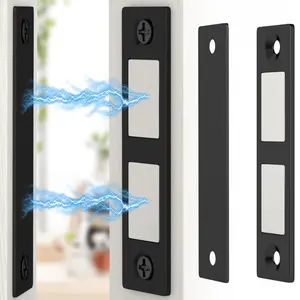 Magnetic Door Catch Screw in Black, Heavy Duty Cabinet Latch, Cabinet Drawer Door Magnets, Kitchen Magnets Closures, Dual Pocket Door Magnets for RV, Cabinet Door, Barn Door, Magnetic Lock