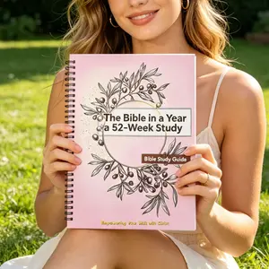 The Bible in a Year: A 52-Week Bible Study Guide, Spiral-Bound Christian Devotional Planner to Read Through the Bible and Empower Your Walk with Christ