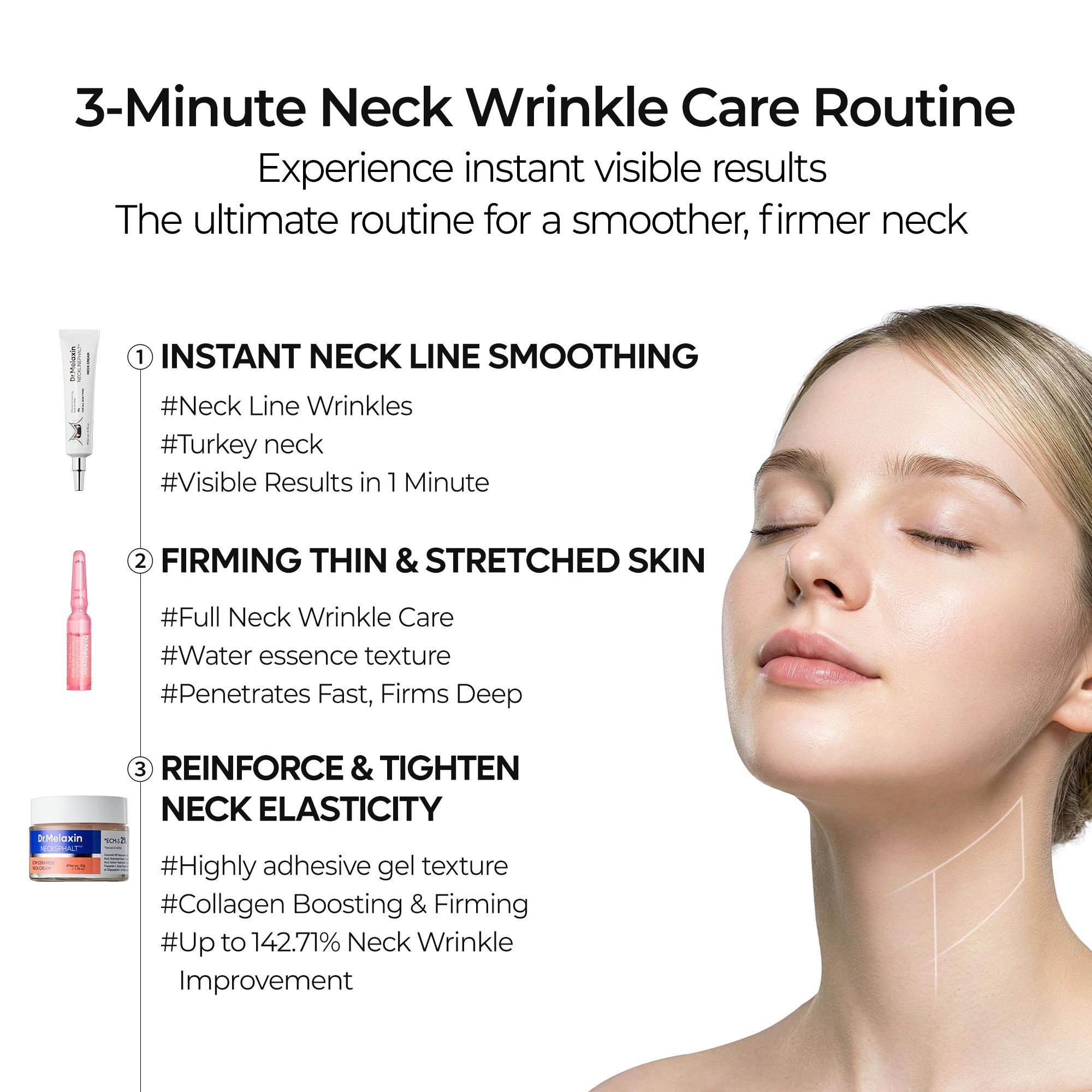 [Dr.Melaxin Official] Calcium Boost Neck & Eye Set | Neck Firming & Eye Lift Duo for Wrinkles, Sagging Skin, Dark Circles & Puffiness | Anti-Aging Tightening Skincare Bundle