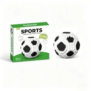 735 Pieces Soccer Ball Building Block Set for Adults Balck & White Ball Décor Model Kits Educational STEM Toys Gift for Teen Sports Game Fans
