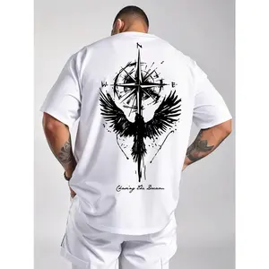 Men's Viking Norse Mythology Graphic T-Shirt - Double-Sided Viking Ship & Rune Print, Quick-Dry Moisture-Wicking Breathable Fabric, All-Season Casual & Outdoor Wear, Machine Washable Crew Neck Short Sleeve for Gym, Hiking, Everyday Use - Viking-Inspired S