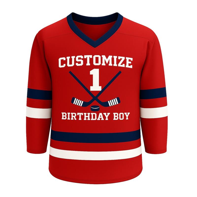 Custom Hockey Jersey, Personalized Birthday Ice Hockey Shirt with Name & Number, Unisex Youth to Adult Sizes, All Colors Available