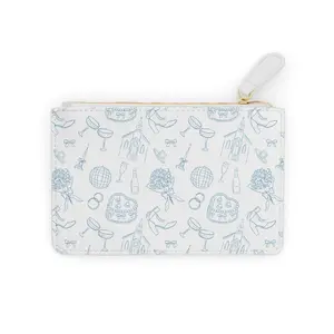 Bridal Gift Mini Clutch – Cute Wedding-Inspired Doodle Design | Something Blue, Perfect for Bridesmaids, Weddings, Parties, Travel, Gifts women design clutch bridal bag pouch