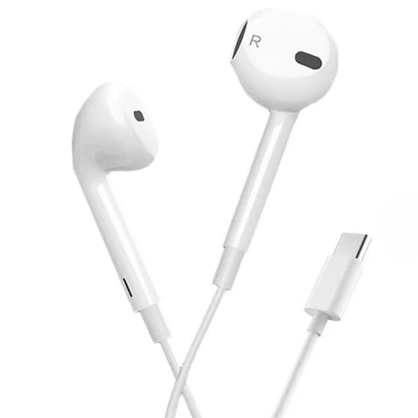 Type-C Wired Semi-in-ear Design Earphone, Wired Headset Headphones, HiFi Stereo Sound Full Bass Wired Earbuds with Microphone & Volume Control, Portable Design Earphone for Samsung Plus & iPhone 16/15pro, Audio, Earphones Wire