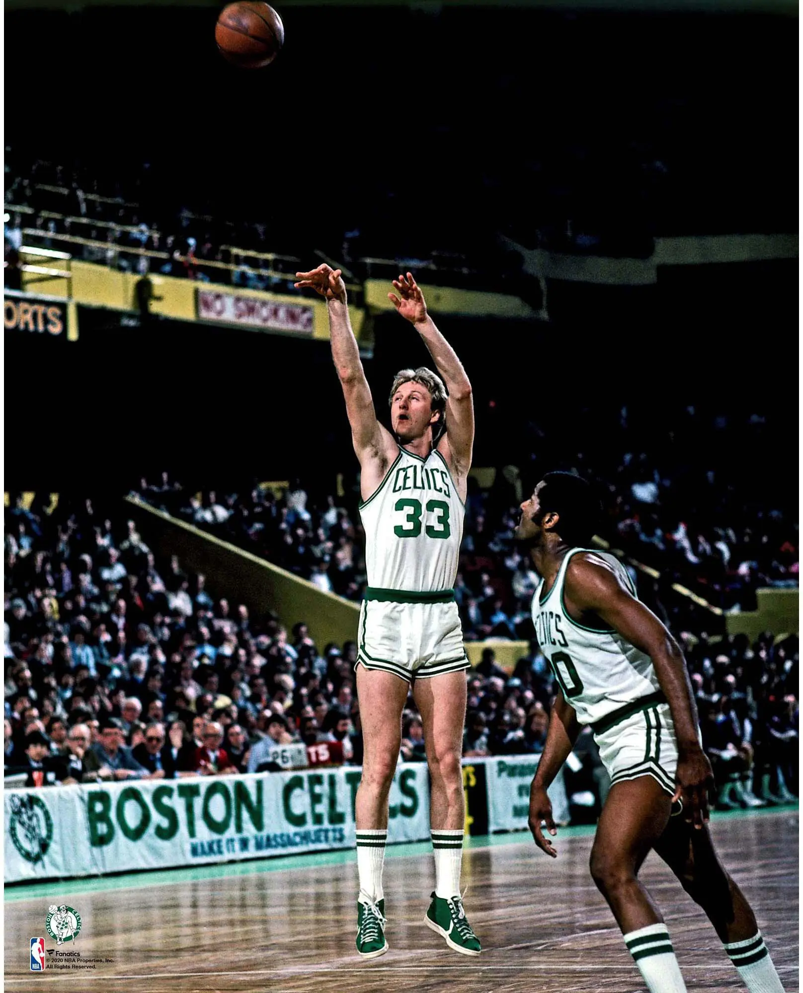 Larry Bird Boston Celtics Unsigned Jump Shot Photograph - NBA Memorabilia