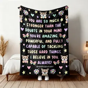 Soft Flannel Blanket for Bed Sofa Chair Living Room Decor, Multi-Purpose Plush Throw for All Seasons, Unique Gift Idea