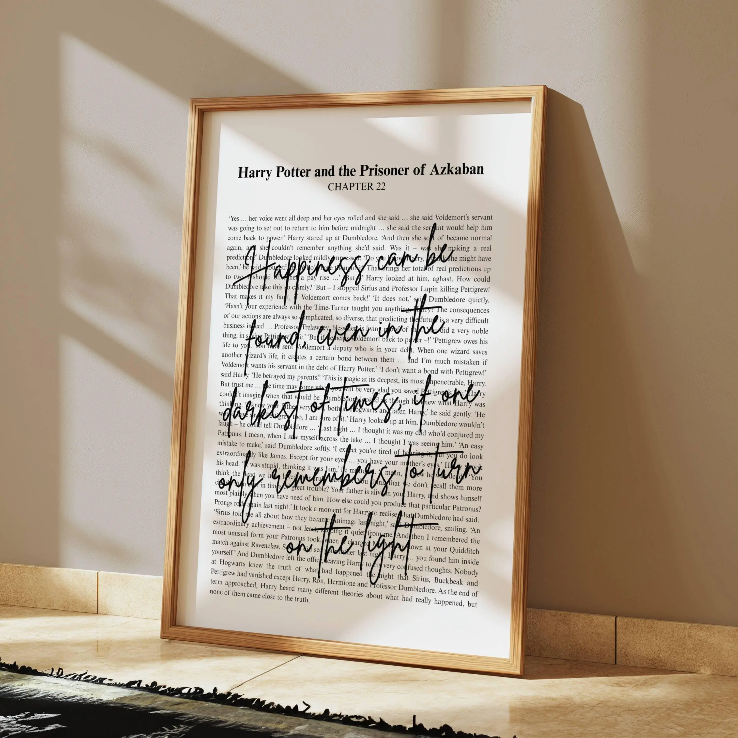 [Sale Off To 40%] [UNFRAMED] Happiness Can Be Found Potter Quote Poster, Dumbledore Inspirational Wall Art, Wizard Bookish Decor Print