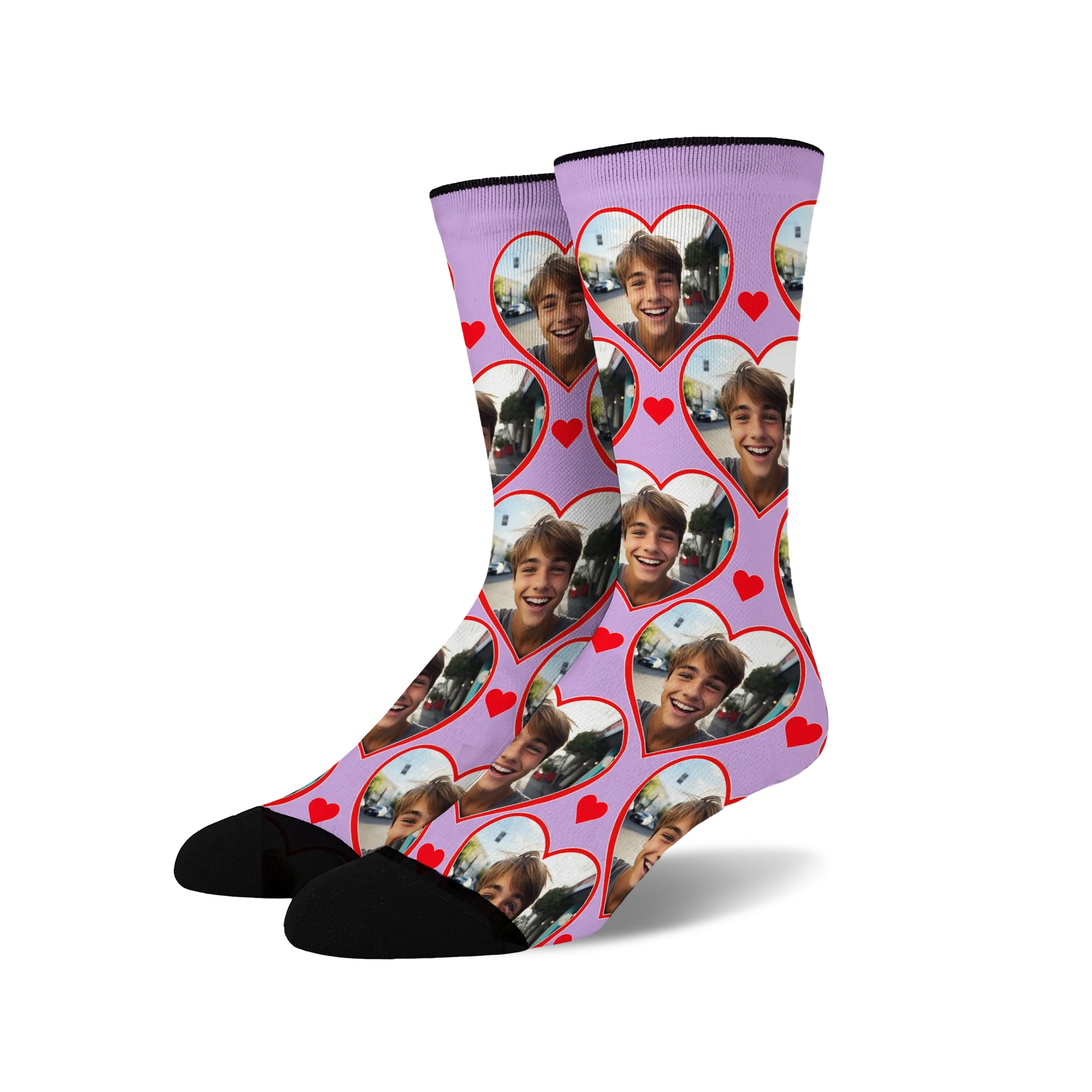 Custom Heart Photo Socks