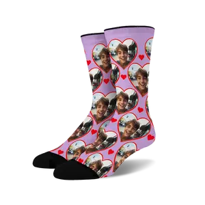 Custom Heart Photo Socks