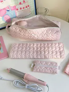 Plaid Travel Hair Dryer Curling Iron Storage Bag Set, Hair Clips Accessories Organizer, Straightener Pouch, All Seasons Style