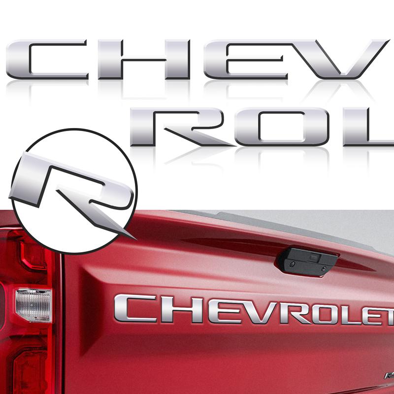 3D Tailgate Letters Decal for 2019 2020 2021 2022 2023 2024 2025 Chevrolet chevy silverado ABS Plastic Chrome Silver Car Stickers with Strong Adhesive Backing