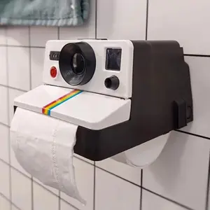 Vintage Camera Toilet Paper Holder - Retro Tissue Dispenser, Polyresin Home Decor Accessory for Bathroom & Kitchen, Perfect Unique Gift