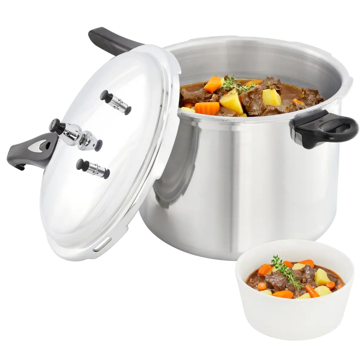 Megachef MC-1200 11.5 qt. Induction & Stovetop Pressure Cooker with Steamer
