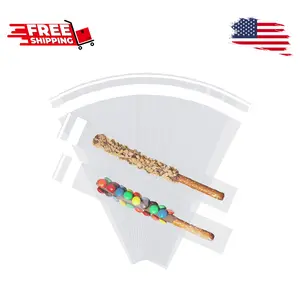 200 Pcs Thickened Pretzel Rod Bags - 2x10 Inches, Self Sealing Cellophane for Chocolate, Candies, Cookies