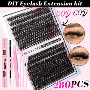 GMAYOME DIY Lash Clusters Kit - Soft Fluffy Long-Lasting Lashes with Glue Remover & Tweezer for Beginners Easy At-Home Application - Eyelash Set #SummerWins #DealsForYouDays