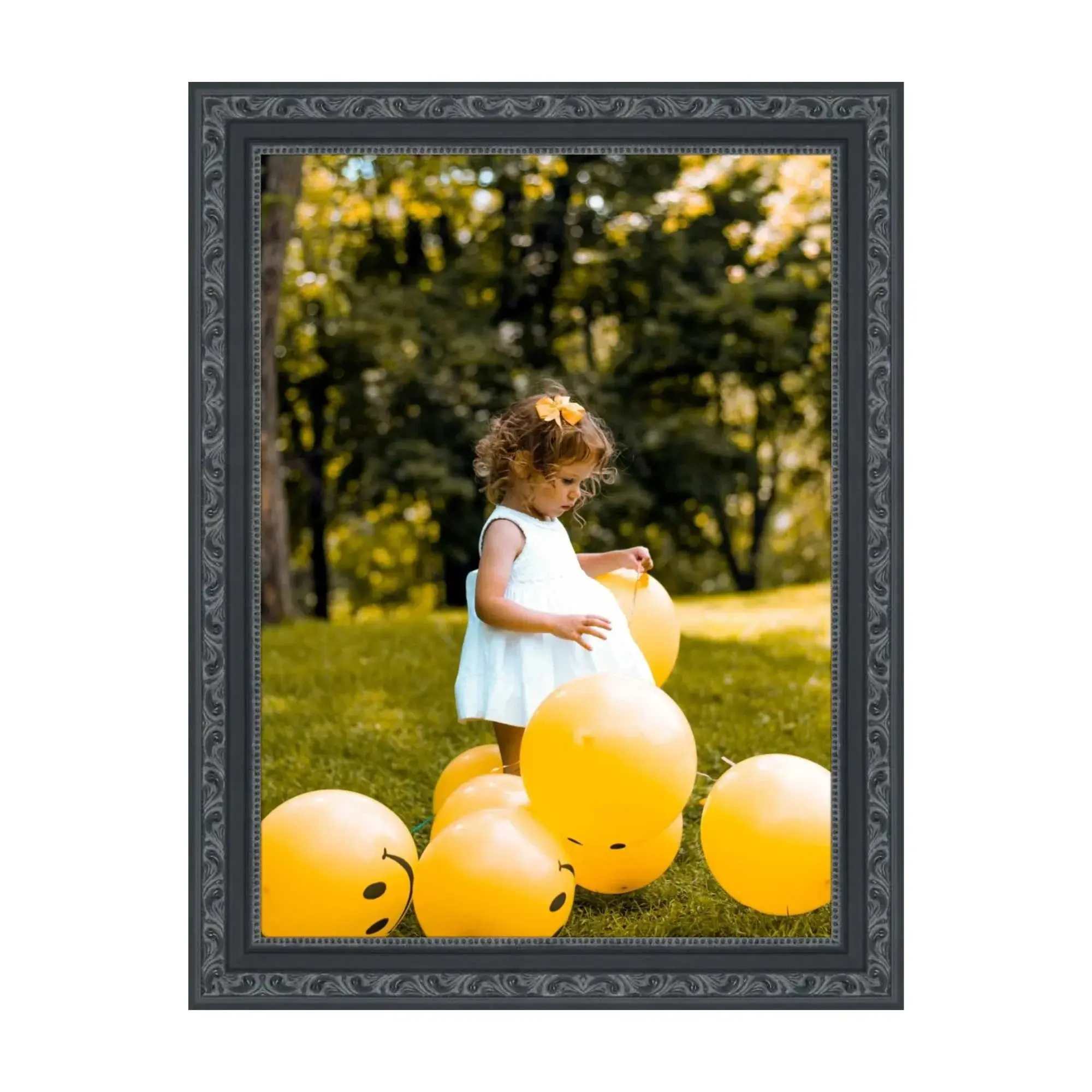 Traditional 33x23 Black Picture Frame Beaded Classic