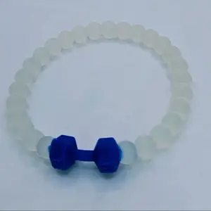 Clear & Blue Silicone Dumbbell Bracelet