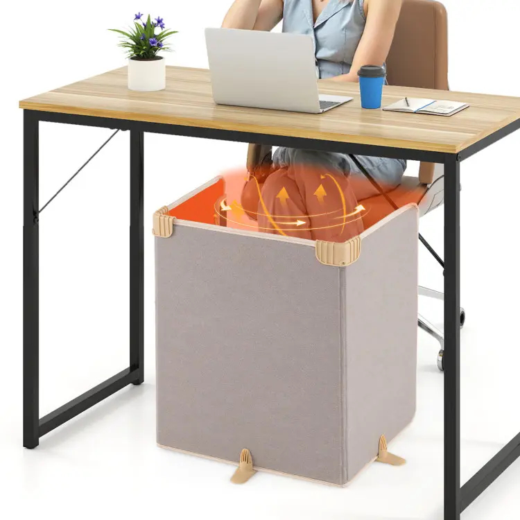 COSTWAY 3-Fold Under Desk Space Heater with 3-Level Thermostat 4H Timer and Tip-Over Protection