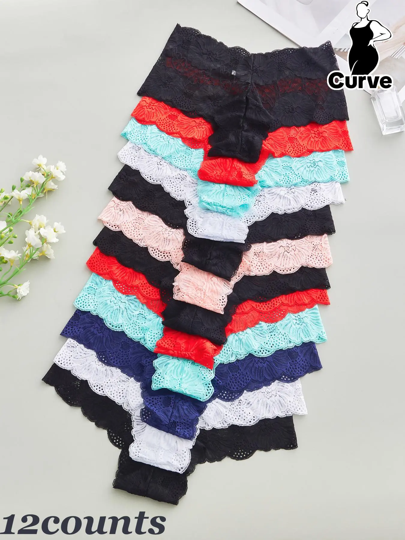 【Plus Size】 Solid Color Lace Trim Nylon Boyshorts, Breathable Comfortable Cute Fitted Panty for Everyday Wear, Women's Underwear for All Seasons, Sheer Knicker, Casual Breathable Knicker, Breathable Stretch Panties