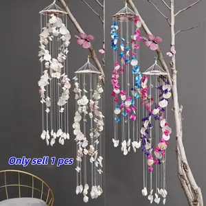 Colorful Shell Wind Chime, Elegant 19-Piece Dragon Design, Handmade Fashion Accessory, Decorative Bedroom Balcony Decor, Valentine's Day Gift