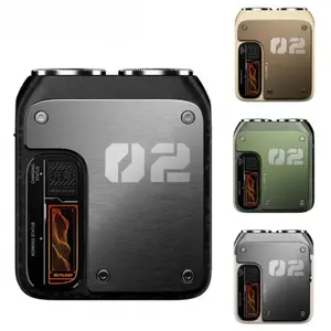 Mechanical shaver body alloy holographic energy display 3D dual ring blade red IPX7 portable tactical shaver Cordless Waterproof Shaver can be washed all over the body, essential for winter, seasonal gift, Christmas gift