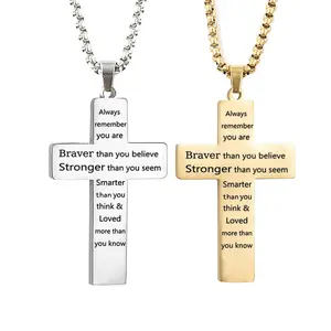 Men's Stainless Steel Cross Pendant Necklace - Stylish Trendy Jewelry for Everyday Wear & Special Occasions, Ideal Gift for Birthdays & Loved Ones