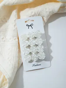 4 Pcs Rose Flower Plastic Clip, Elegant Sweet Style, Metal Duckbill Clip, Perfect for Dates, Beach Parties, Gift Idea