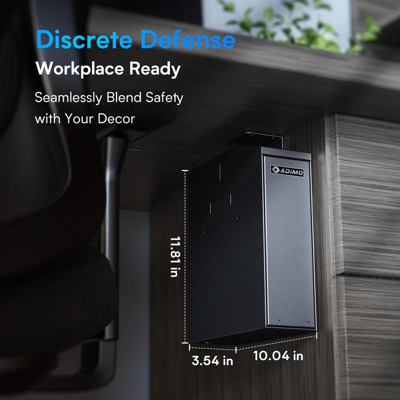 ADIMO Biometric Fingerprint Safe with Keypad Lock, G safe for Nightstand Wall Mount Bedside Desk Vehicle Bed