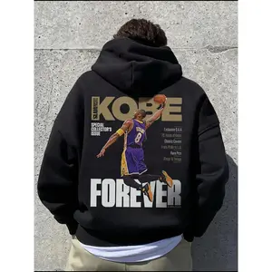 Trendy Basketball Style! SHEIN Kobe Bryant Commemorative Hoodie, featuring the classic dunk scene + "FOREVER" lettering. The loose fit creates a casual street - a wardrobe gem for basketball fans. unknown pathfinder uniform urban apparel comfy  outfits
