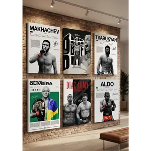 Ultimate UFC Legends Canvas Poster - Islam Makhachev & MMA Stars Wall Art | High-Definition Sports Decor for Gym & Man Cave