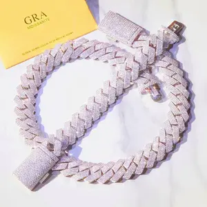 necklace moissanite chain designer jewelry necklace cuban link chain Iced Out Pass Diamond Tester vvs Moissanite Jewelry Necklace chains for men