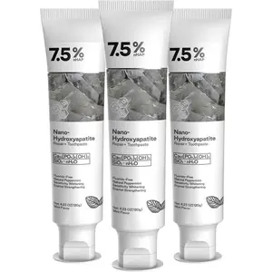 Nano Hydroxyapatite Toothpaste 7.5%25 nHAP, 4.23 oz – Enamel-Strengthening • Fluoride-Free • Natural Peppermint • Ideal for Sensitive Teeth whitening guru whitening strips Oral