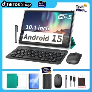 【TechVibes】PYNAREL Android 15 Tablet Set with Keyboard, Case, Mouse, Stylus, Screen Protector, 6GB+128GB ROM，5G WiFi