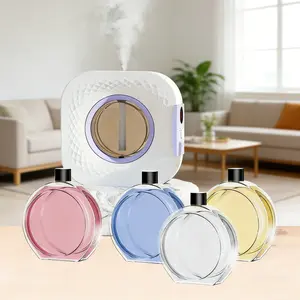 Home Automatic Timer Mist Aromatherapy Machine, 1 Diffuser with 1 Essential Oil, Type-C Rechargeable, 4 Spray Modes, Shangri-La Lavender Peach Fragrance, Suitable for Living-room Bedroom Hotel Office