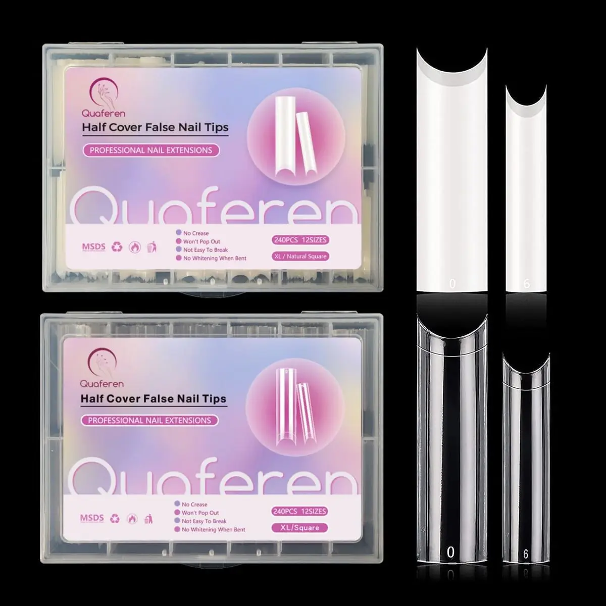 240Pcs XL clear & 240Pcs XL natural