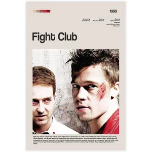 Fight Club Movie Poster 8 Canvas Poster Wall Art Decor Print Picture Paintings for Living Room Bedroom Decoration
