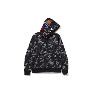 Bape Black Japanese Tattoo Camo Shark Full Zip